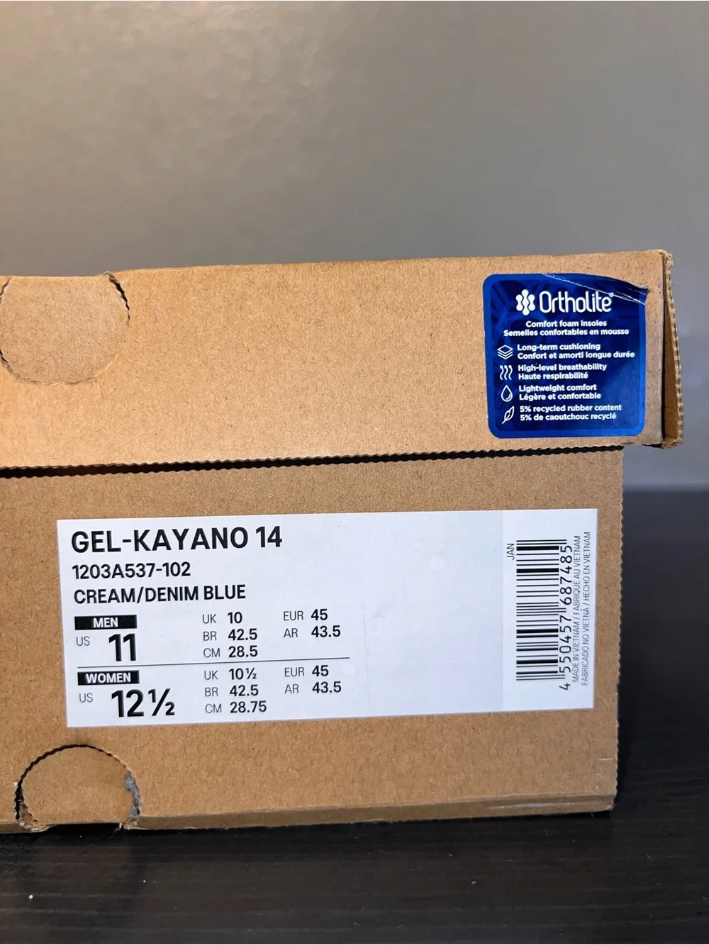 Mens ASICS Gel-Kayano 14 ‘Cream Denim Blue’ Size 11 - Picture 15 of 15